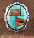 Turquoise Multicolor Genuine Sterling Silver Ring Size 7-3/4 DS38975